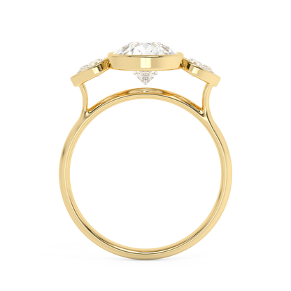 Emerald Solitaire Lab Grown Diamond Engagement Ring