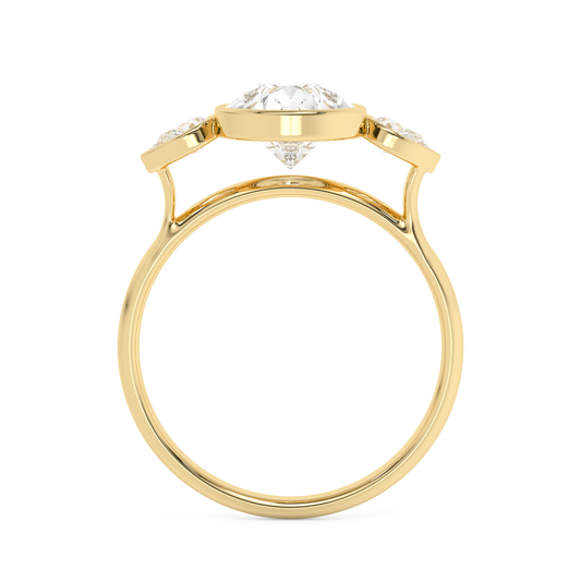 Emerald Solitaire Lab Grown Diamond Engagement Ring