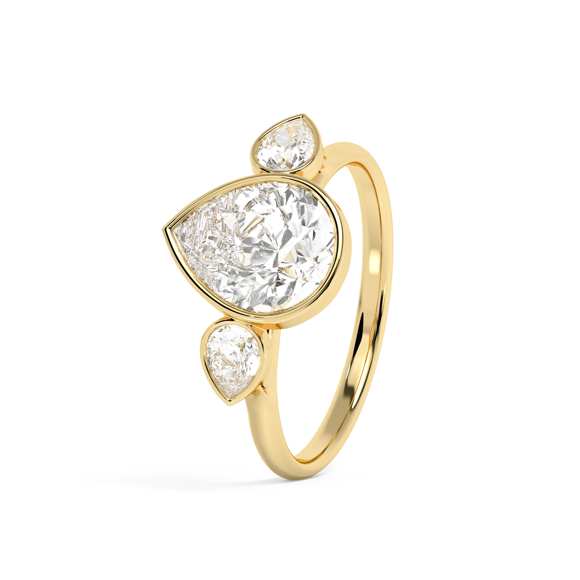 Emerald Solitaire Lab Grown Diamond Engagement Ring