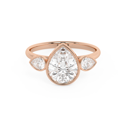 Emerald Solitaire Lab Grown Diamond Engagement Ring