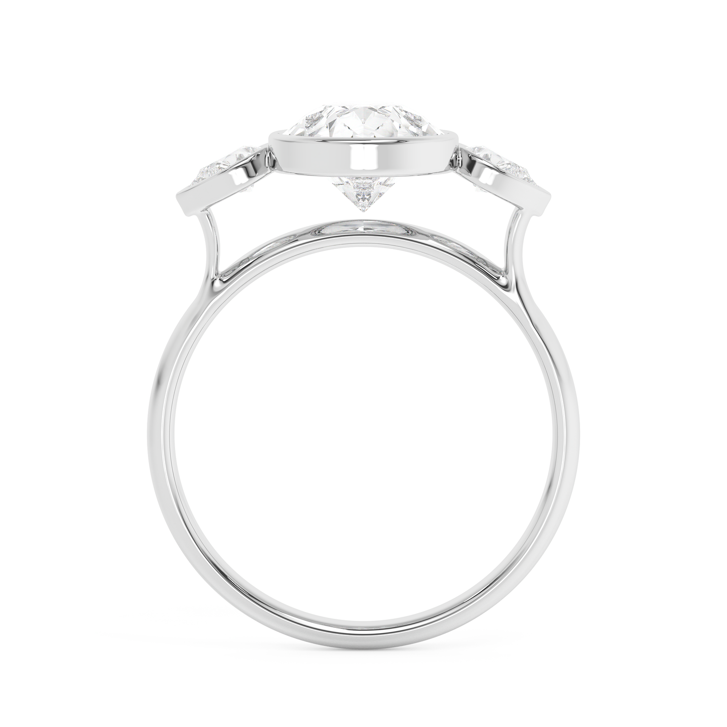 Emerald Solitaire Lab Grown Diamond Engagement Ring