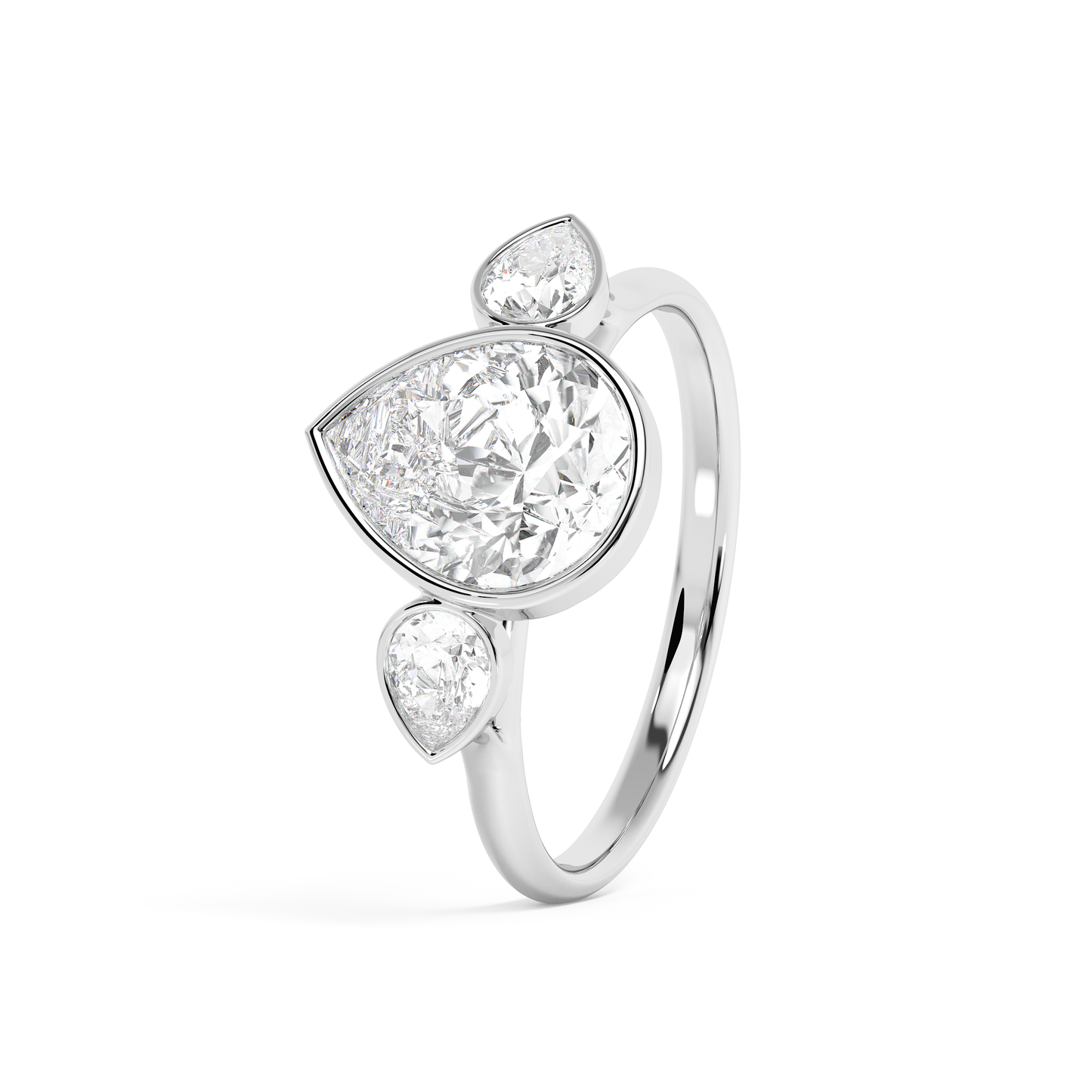 Emerald Solitaire Lab Grown Diamond Engagement Ring