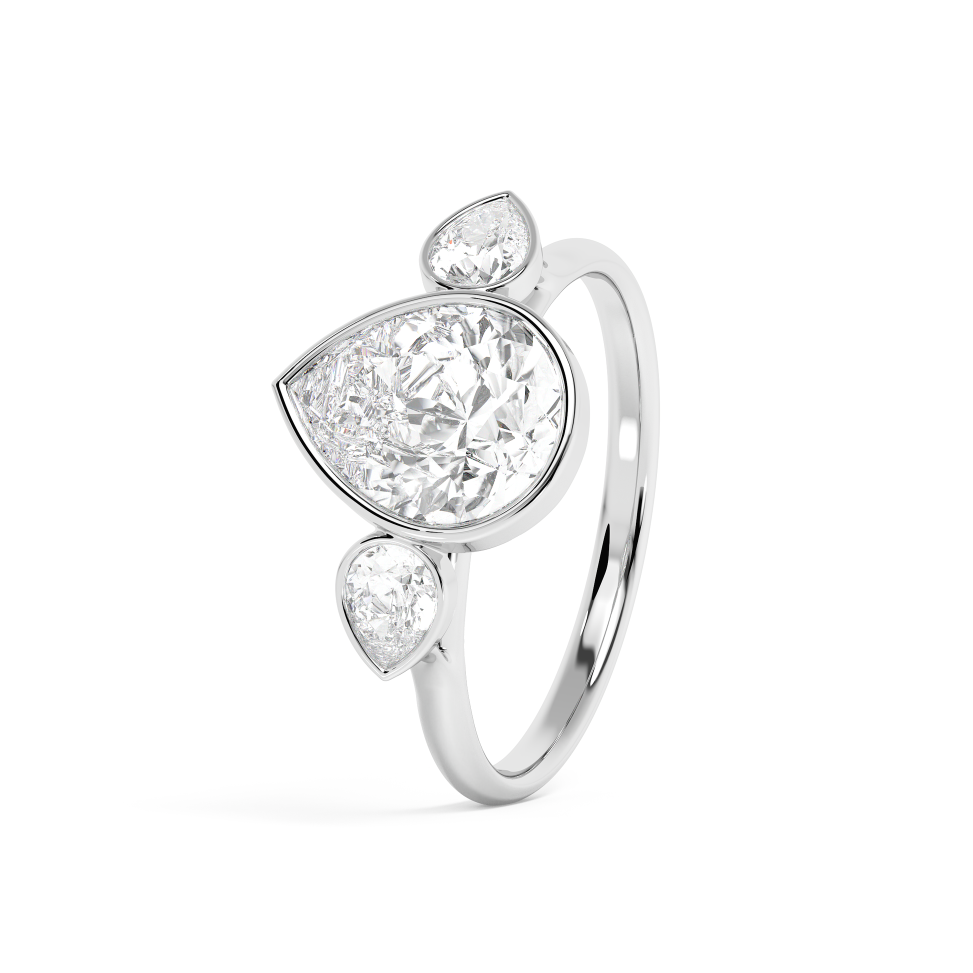 Emerald Solitaire Lab Grown Diamond Engagement Ring