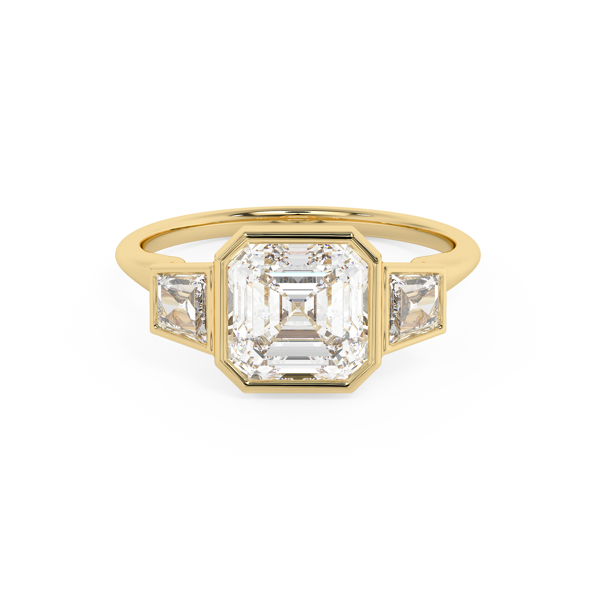 Emerald Solitaire Lab Grown Diamond Engagement Ring