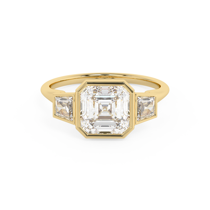 Emerald Solitaire Lab Grown Diamond Engagement Ring