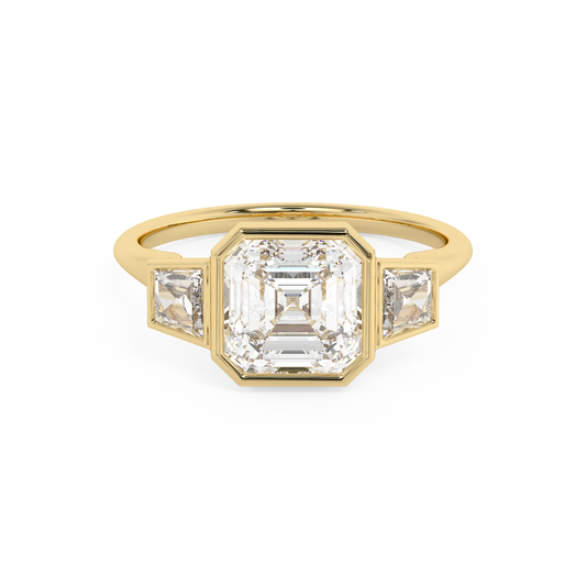 Emerald Solitaire Lab Grown Diamond Engagement Ring