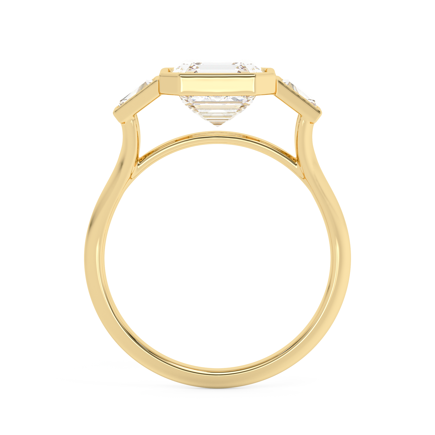 Emerald Solitaire Lab Grown Diamond Engagement Ring