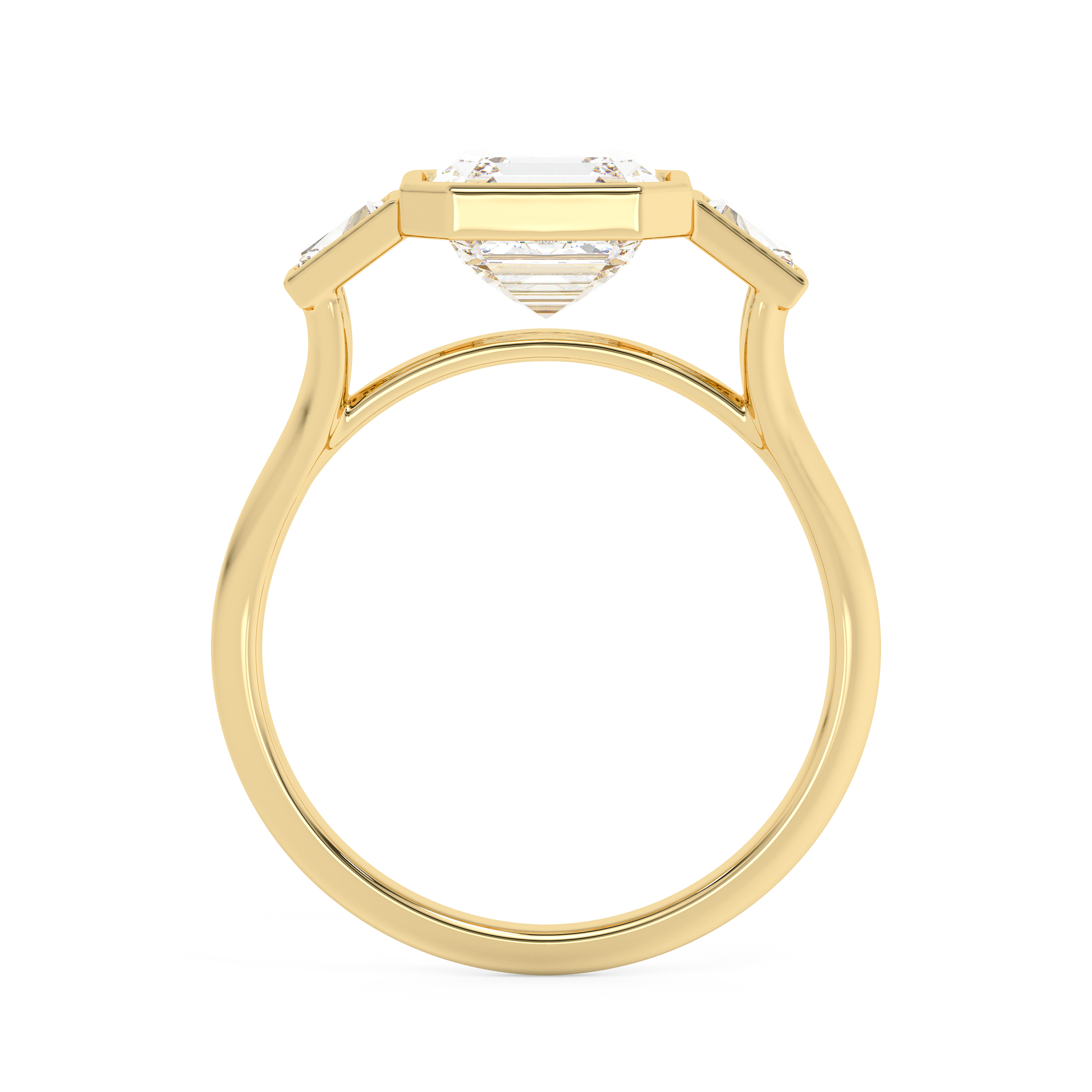 Emerald Solitaire Lab Grown Diamond Engagement Ring