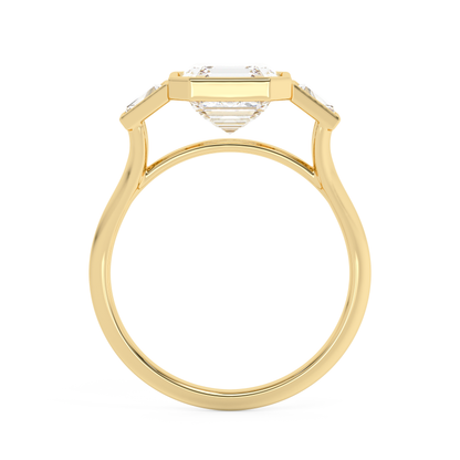 Emerald Solitaire Lab Grown Diamond Engagement Ring