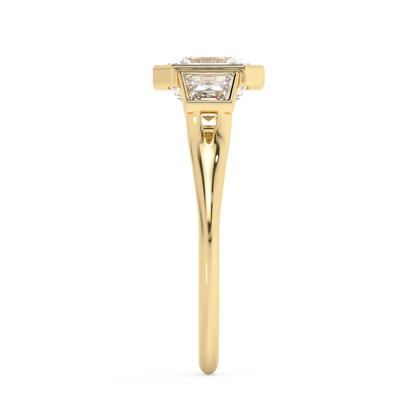 Emerald Solitaire Lab Grown Diamond Engagement Ring