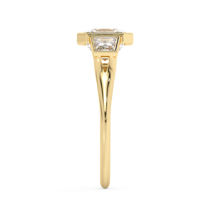 Emerald Solitaire Lab Grown Diamond Engagement Ring