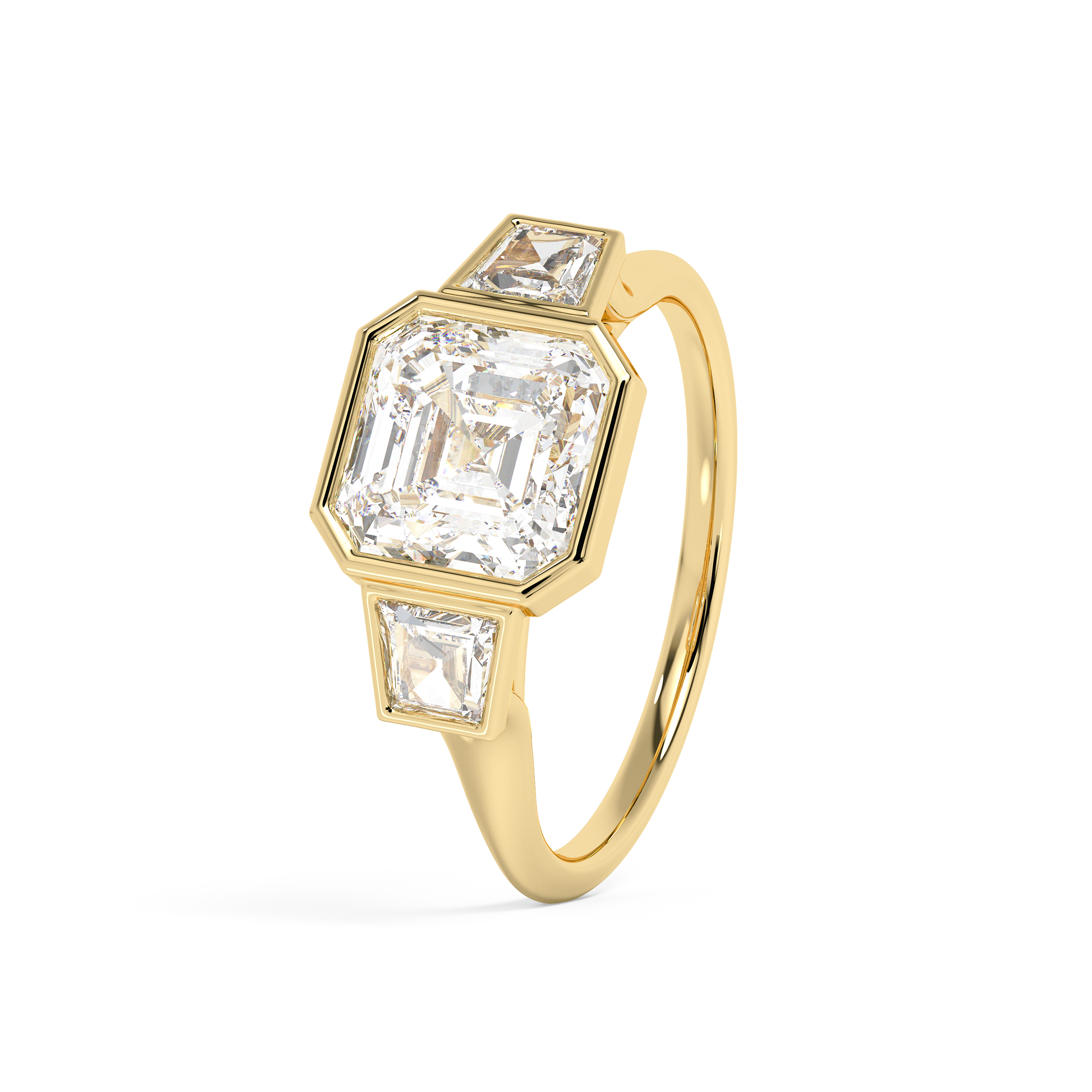Emerald Solitaire Lab Grown Diamond Engagement Ring