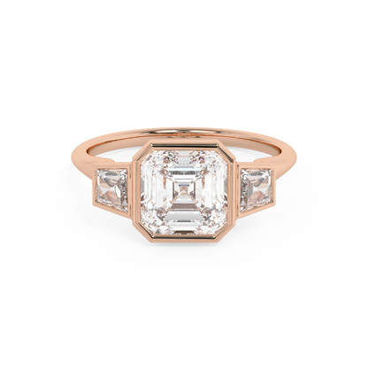 Emerald Solitaire Lab Grown Diamond Engagement Ring