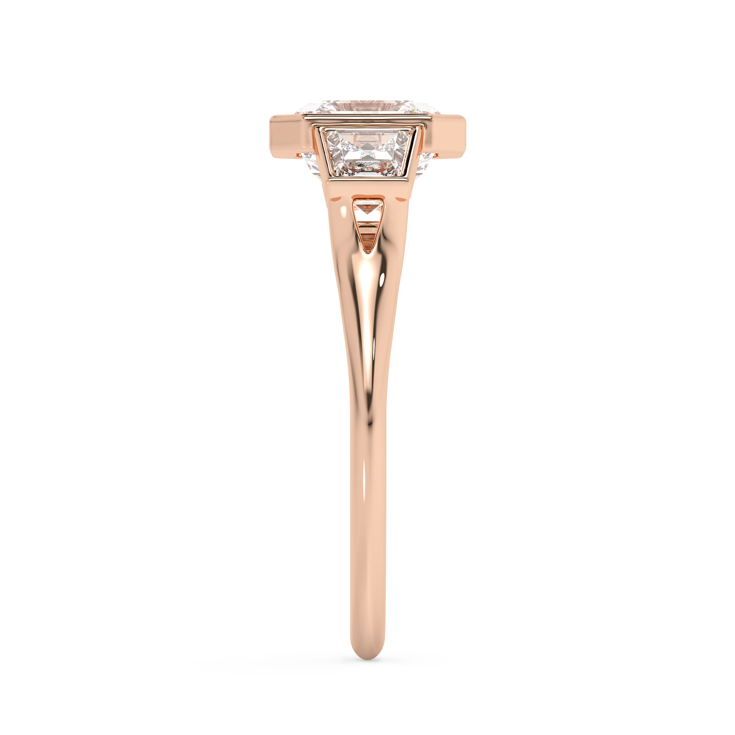Emerald Solitaire Lab Grown Diamond Engagement Ring