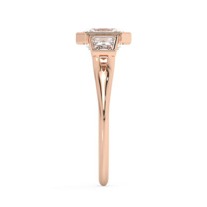 Emerald Solitaire Lab Grown Diamond Engagement Ring