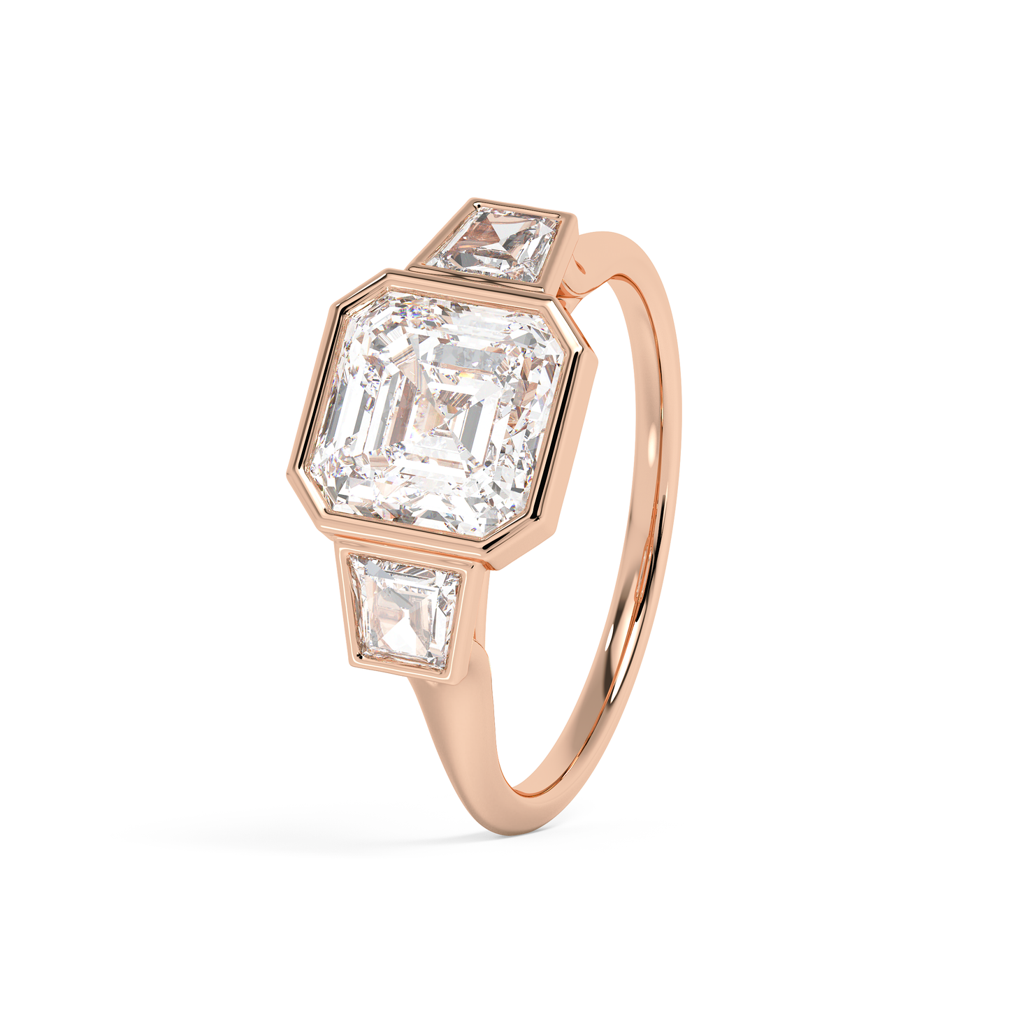 Emerald Solitaire Lab Grown Diamond Engagement Ring