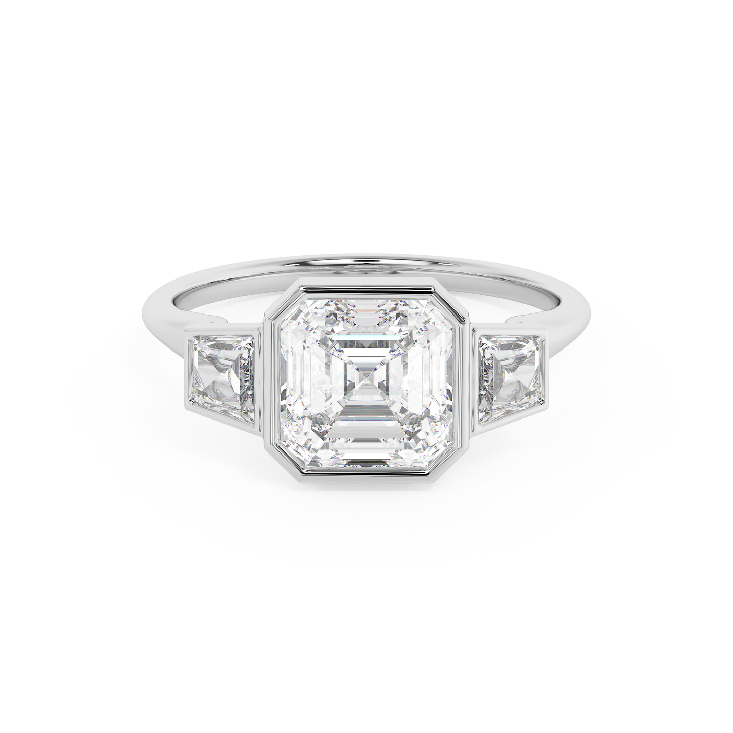 Emerald Solitaire Lab Grown Diamond Engagement Ring