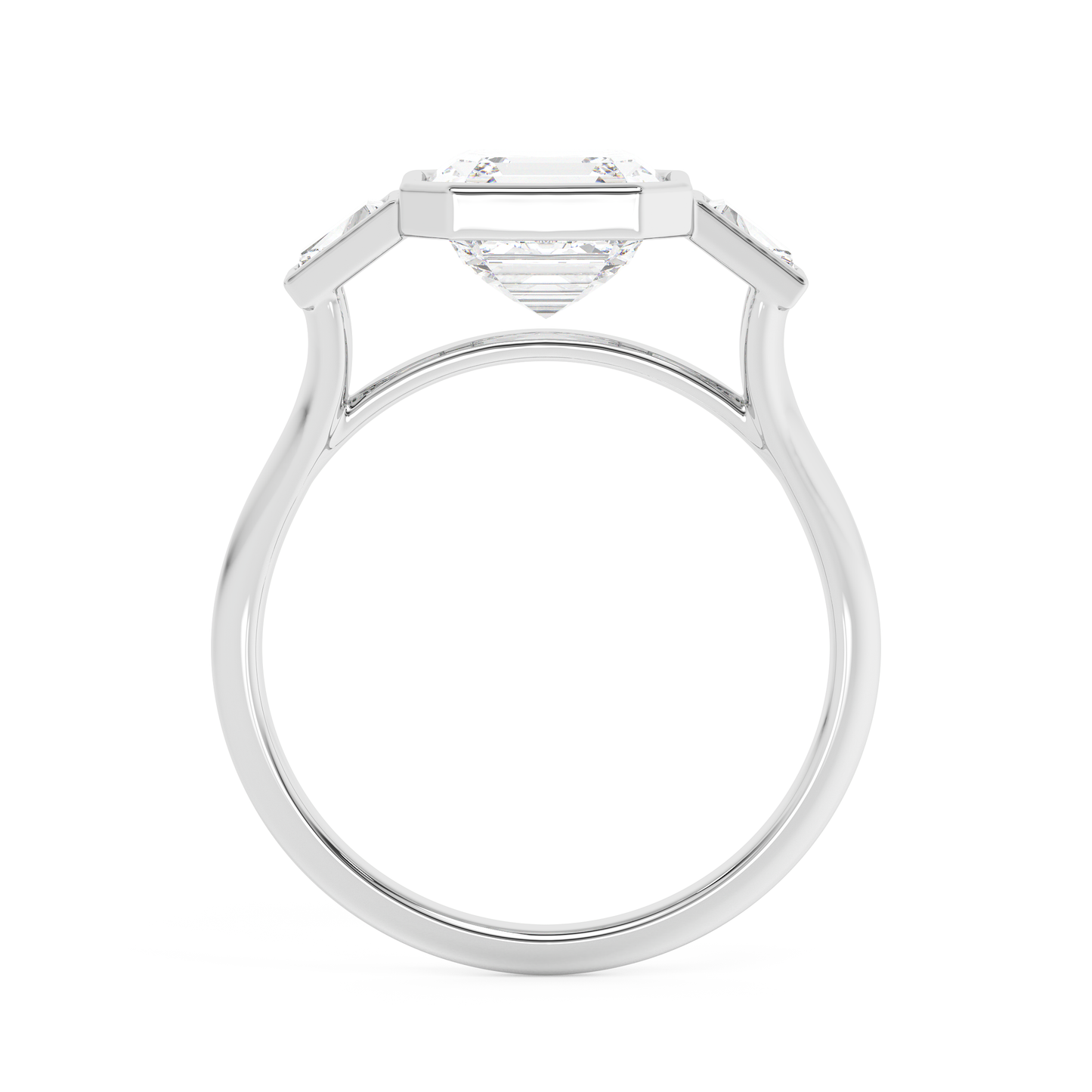 Emerald Solitaire Lab Grown Diamond Engagement Ring