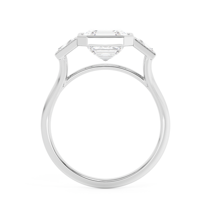 Emerald Solitaire Lab Grown Diamond Engagement Ring