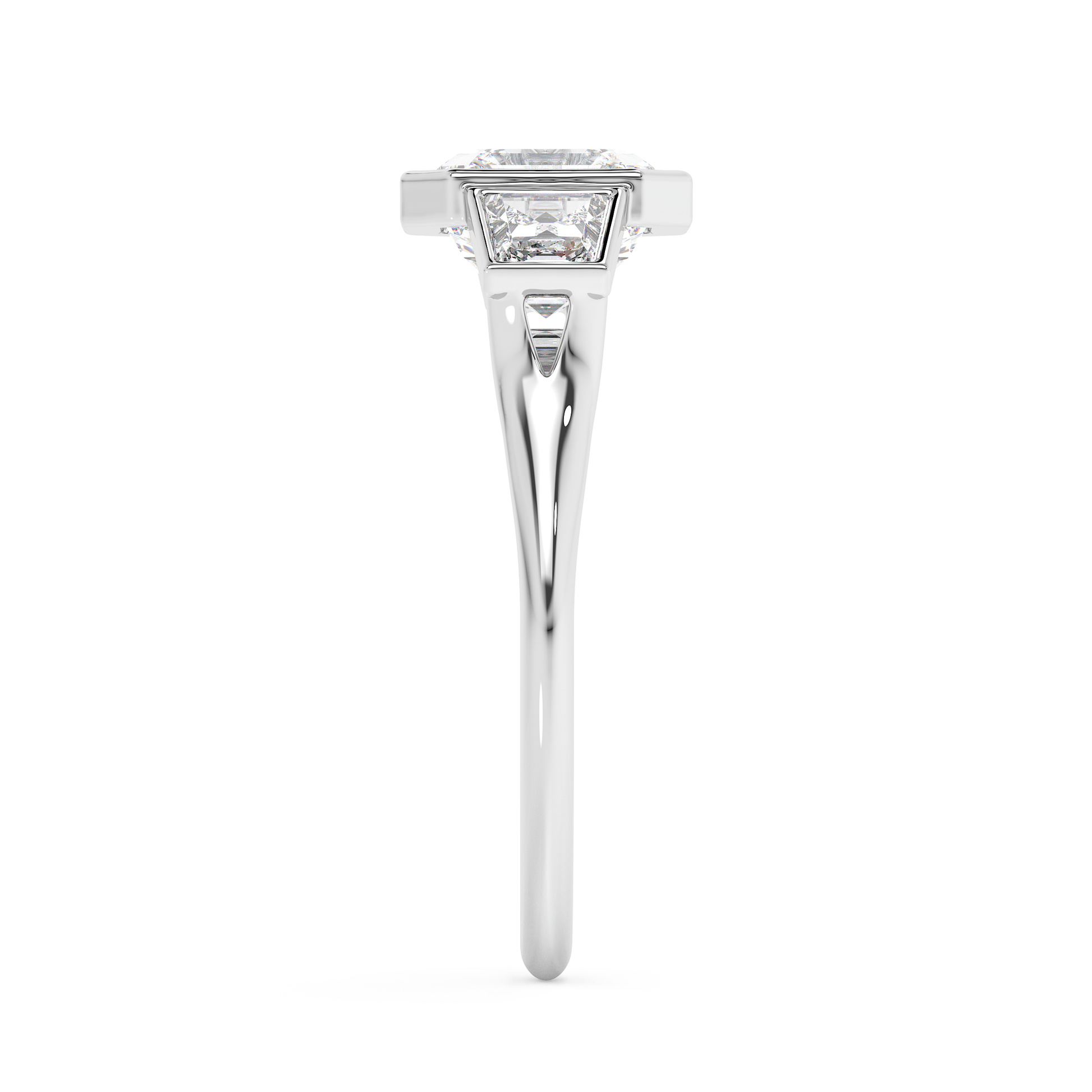 Emerald Solitaire Lab Grown Diamond Engagement Ring