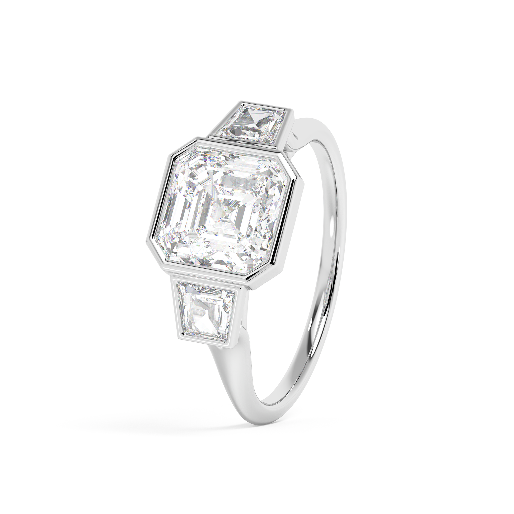 Emerald Solitaire Lab Grown Diamond Engagement Ring