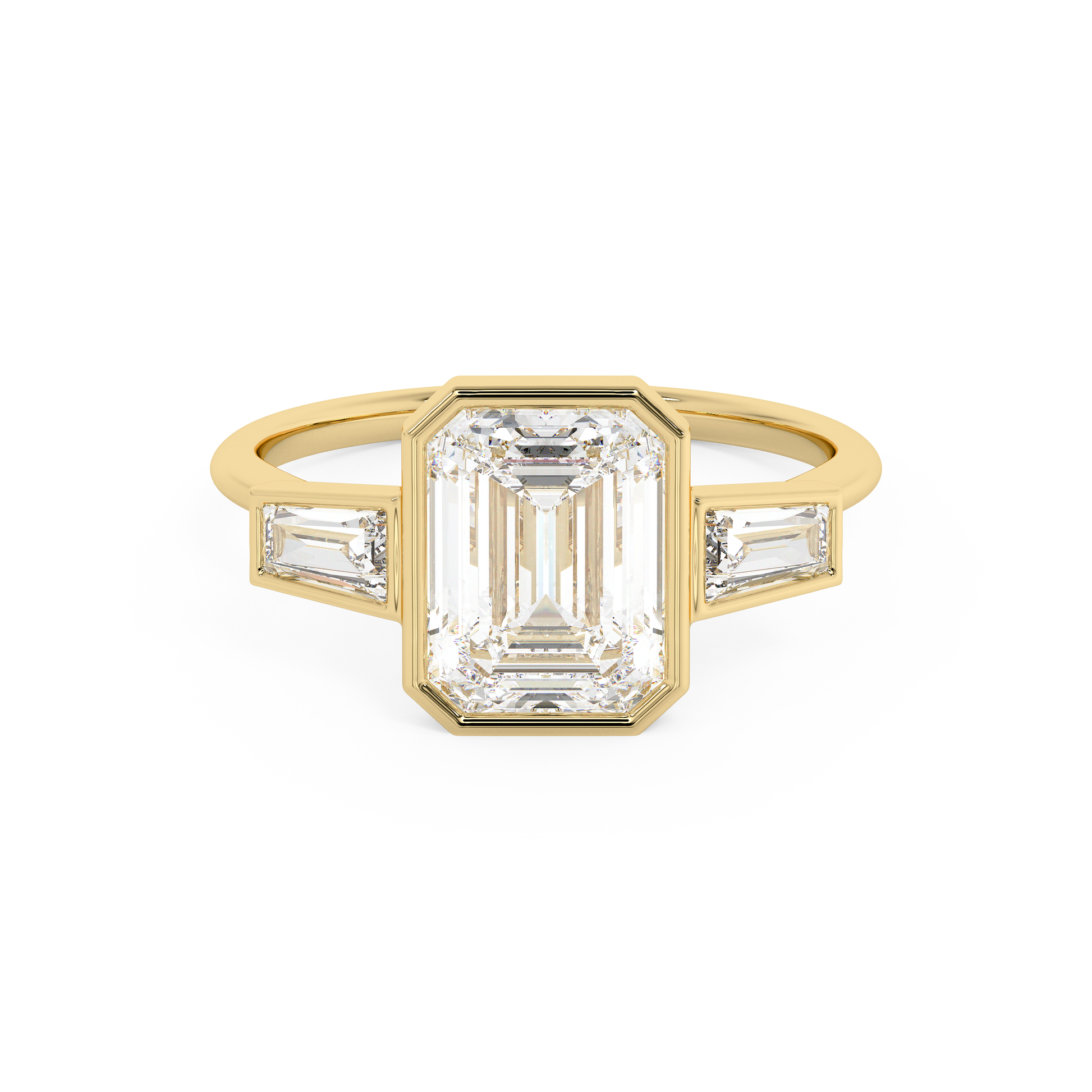 Emerald Solitaire Lab Grown Diamond Engagement Ring