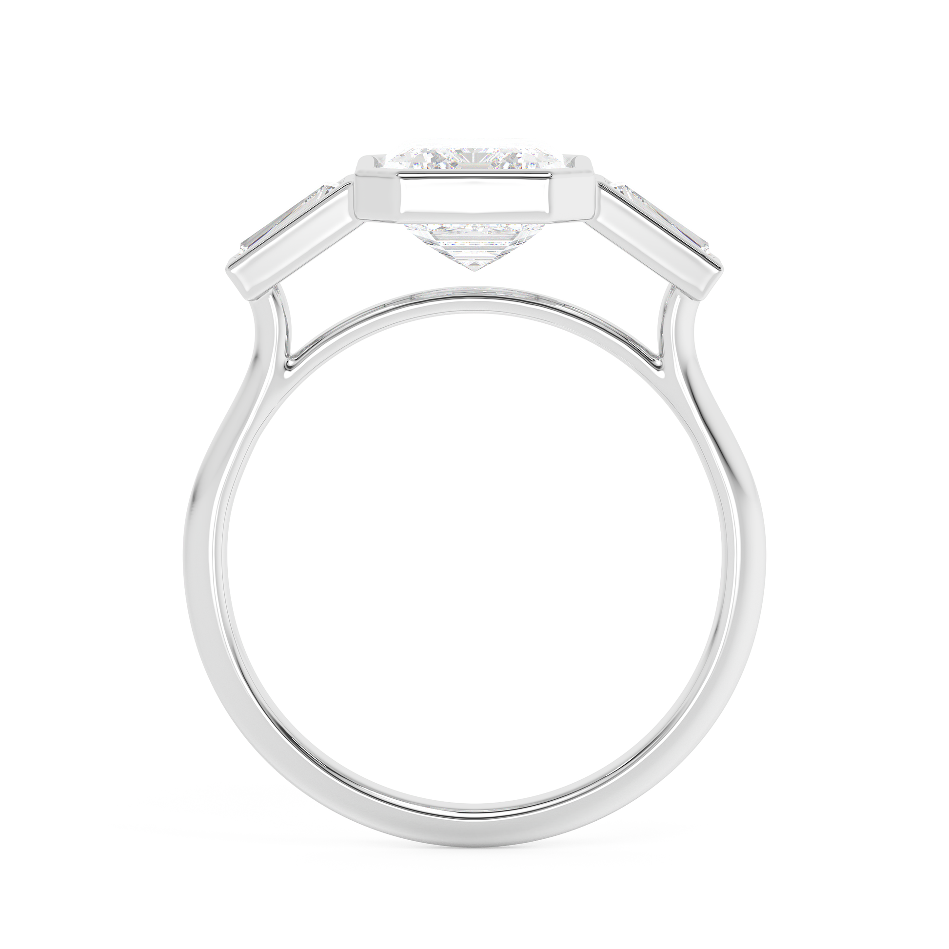 Emerald Solitaire Lab Grown Diamond Engagement Ring