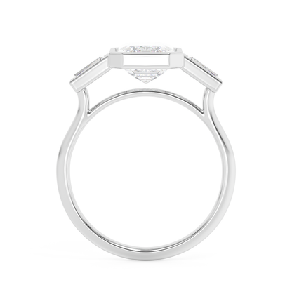 Emerald Solitaire Lab Grown Diamond Engagement Ring