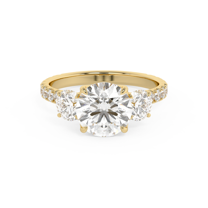 Emerald Solitaire Lab Grown Diamond Engagement Ring