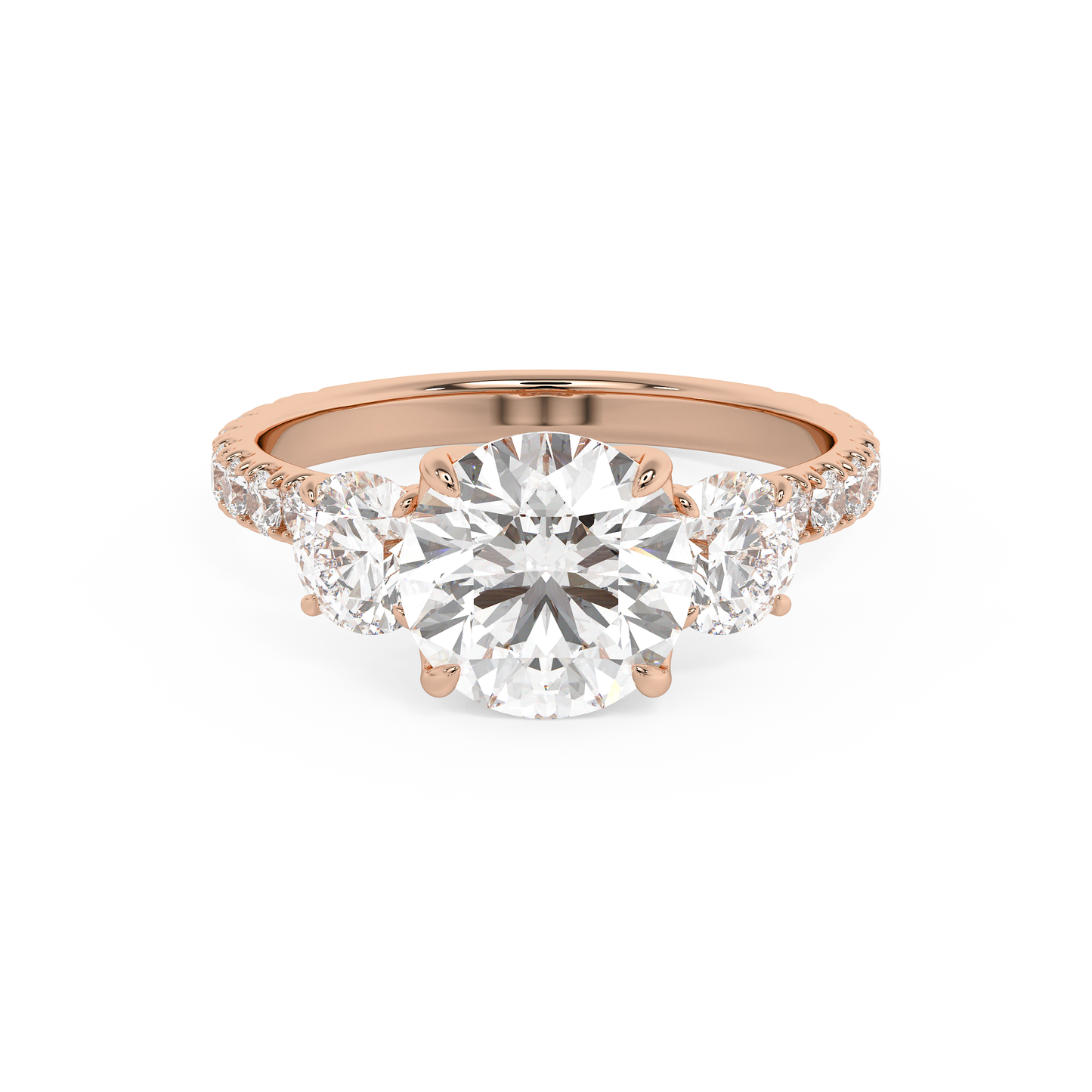 Emerald Solitaire Lab Grown Diamond Engagement Ring