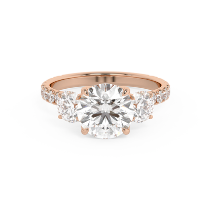 Emerald Solitaire Lab Grown Diamond Engagement Ring