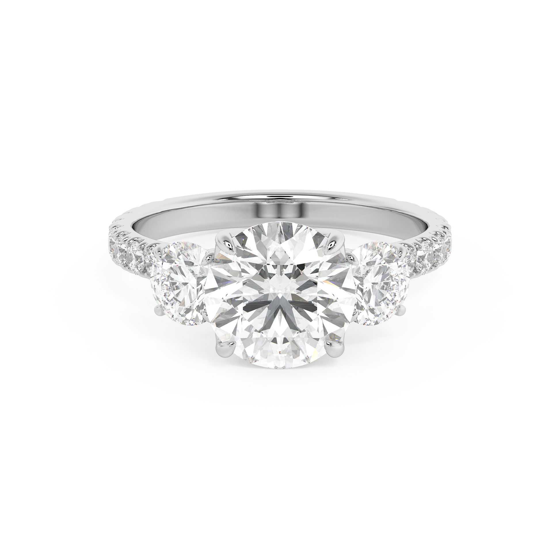 Emerald Solitaire Lab Grown Diamond Engagement Ring