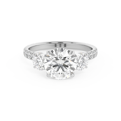 Emerald Solitaire Lab Grown Diamond Engagement Ring