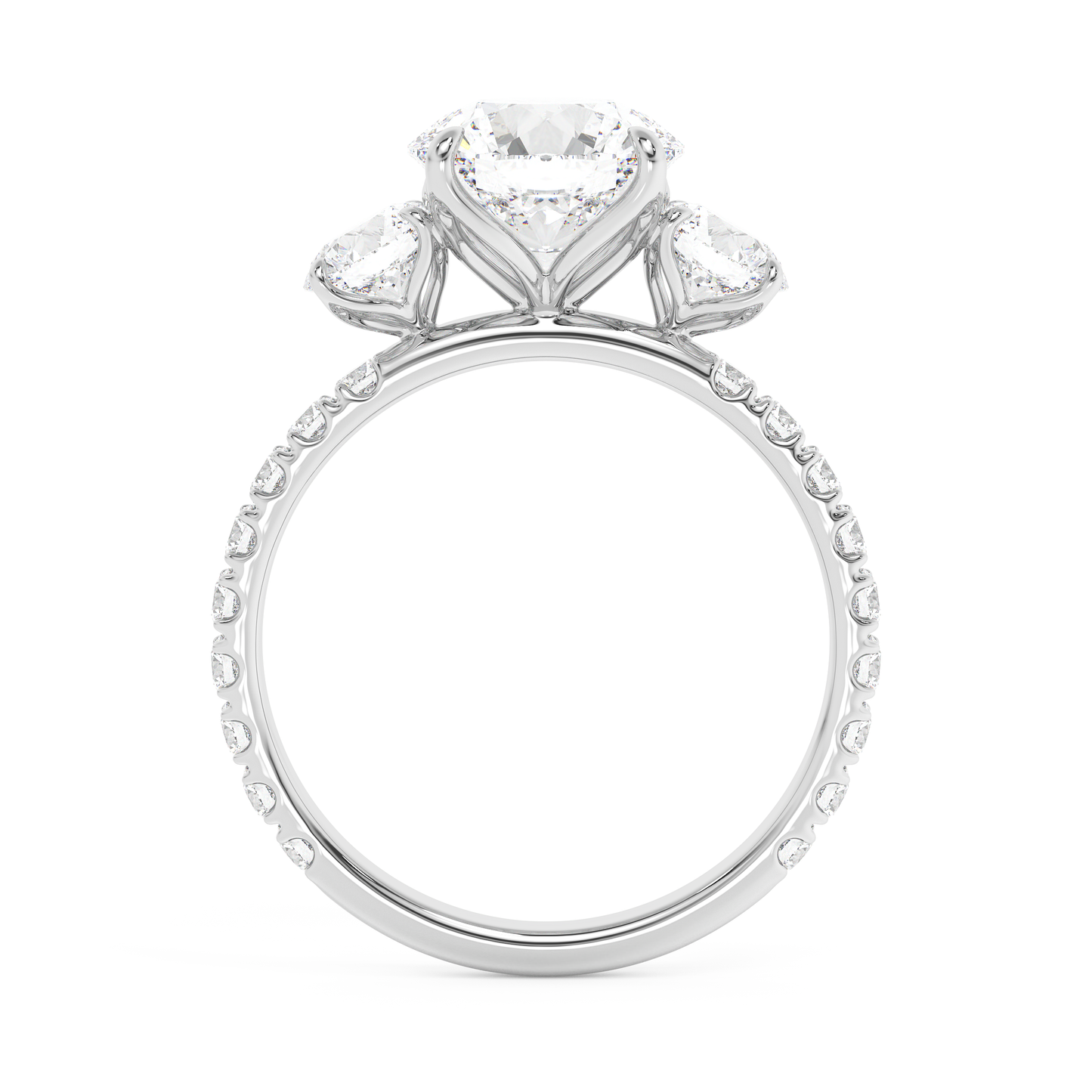 Emerald Solitaire Lab Grown Diamond Engagement Ring