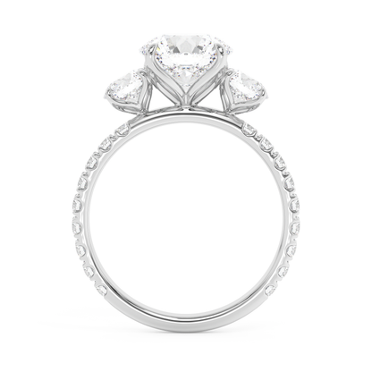 Emerald Solitaire Lab Grown Diamond Engagement Ring