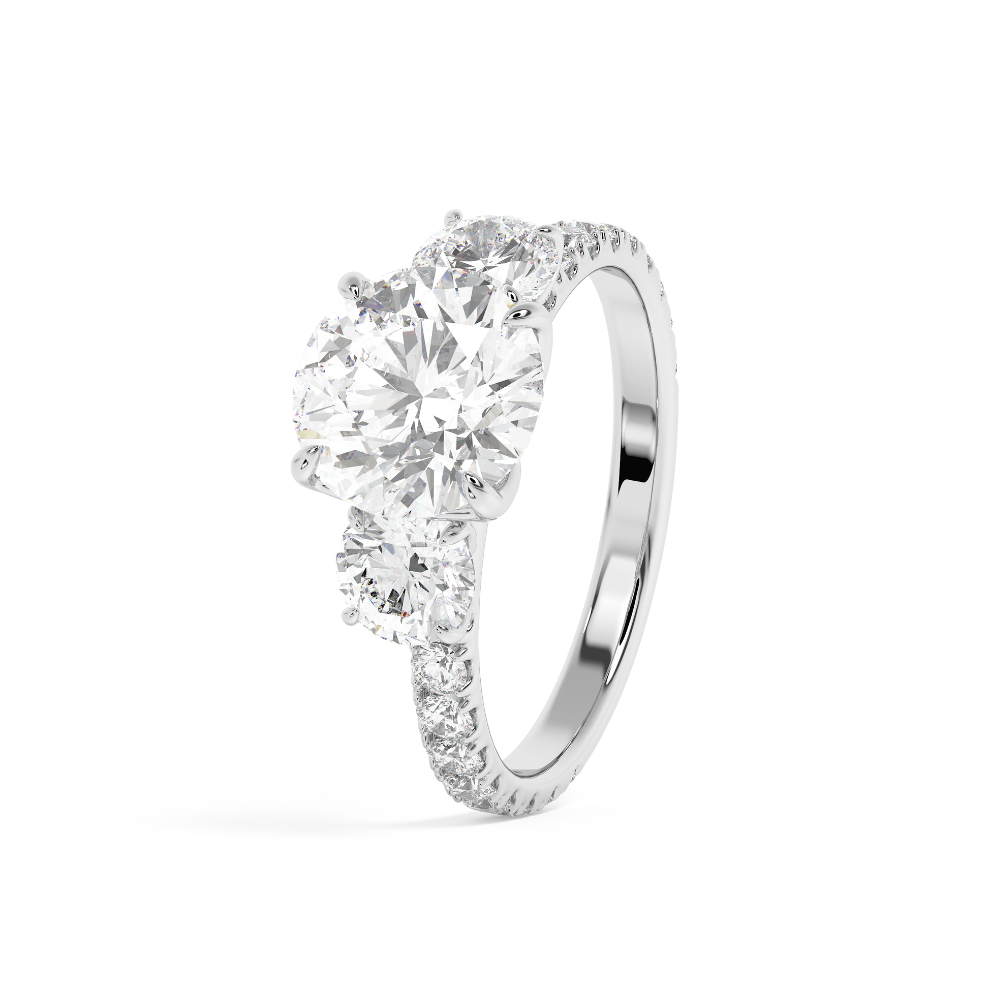 Emerald Solitaire Lab Grown Diamond Engagement Ring