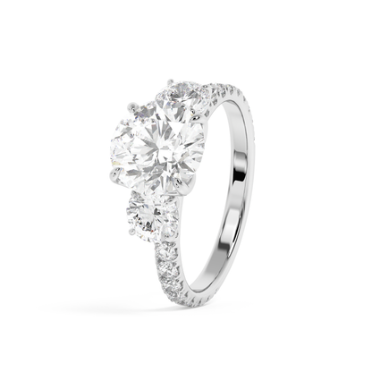 Emerald Solitaire Lab Grown Diamond Engagement Ring