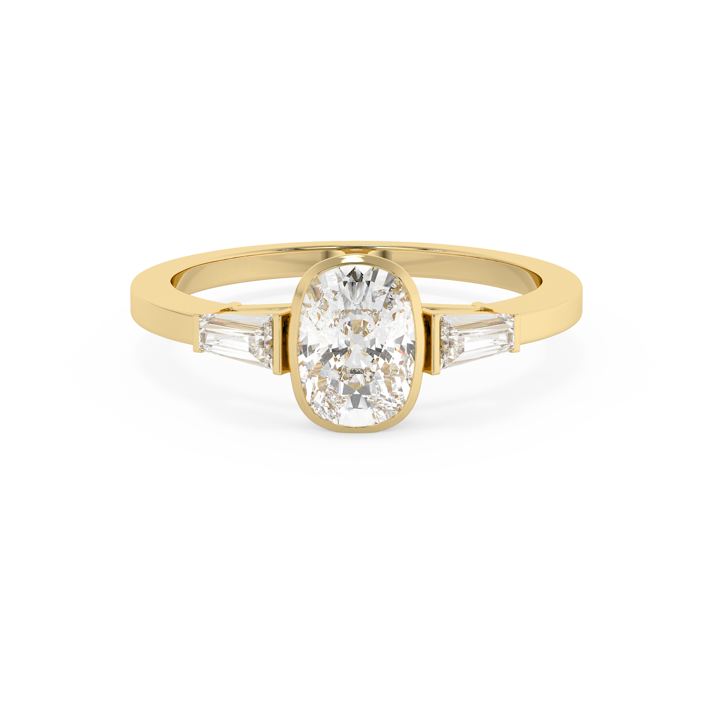 Emerald Solitaire Lab Grown Diamond Engagement Ring