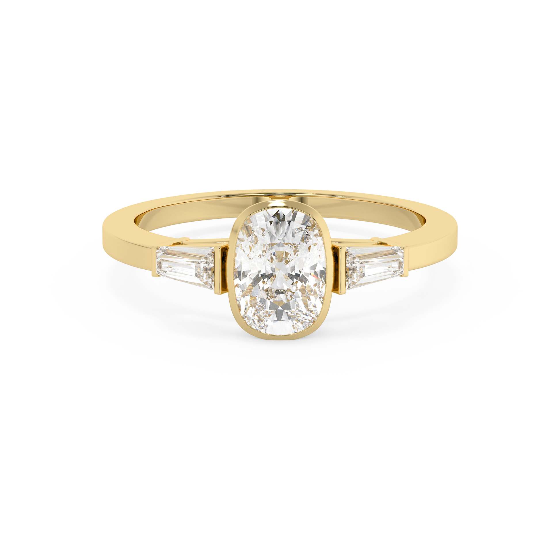 Emerald Solitaire Lab Grown Diamond Engagement Ring
