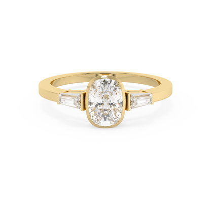 Emerald Solitaire Lab Grown Diamond Engagement Ring