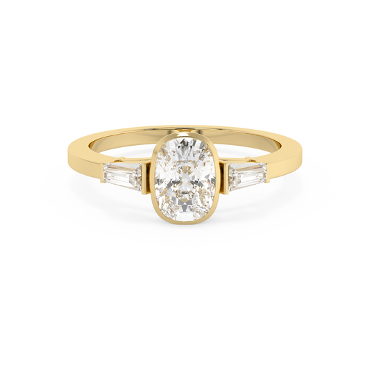 Emerald Solitaire Lab Grown Diamond Engagement Ring