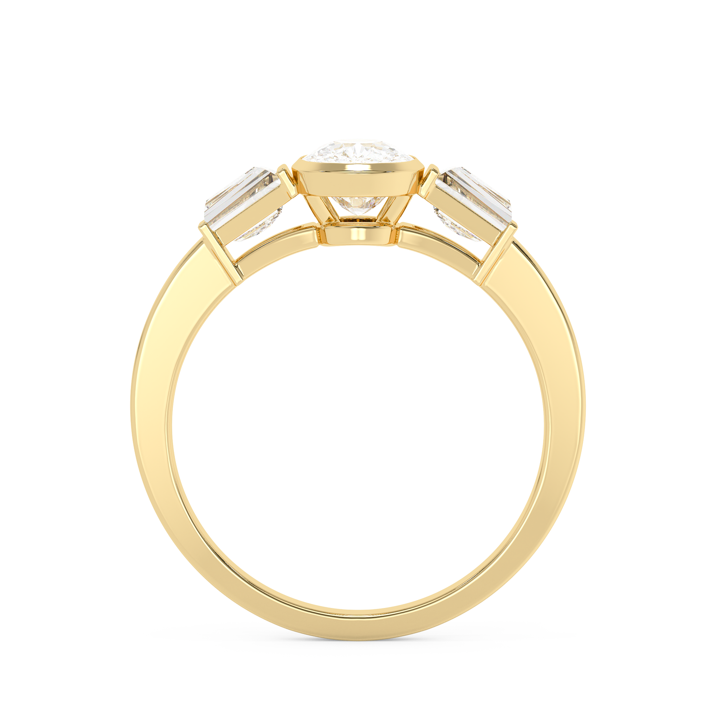Emerald Solitaire Lab Grown Diamond Engagement Ring