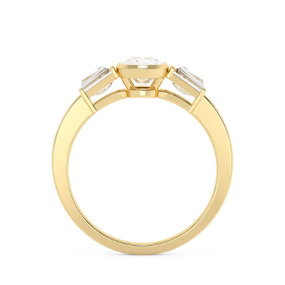 Emerald Solitaire Lab Grown Diamond Engagement Ring
