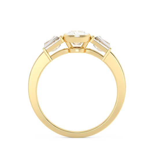 Emerald Solitaire Lab Grown Diamond Engagement Ring