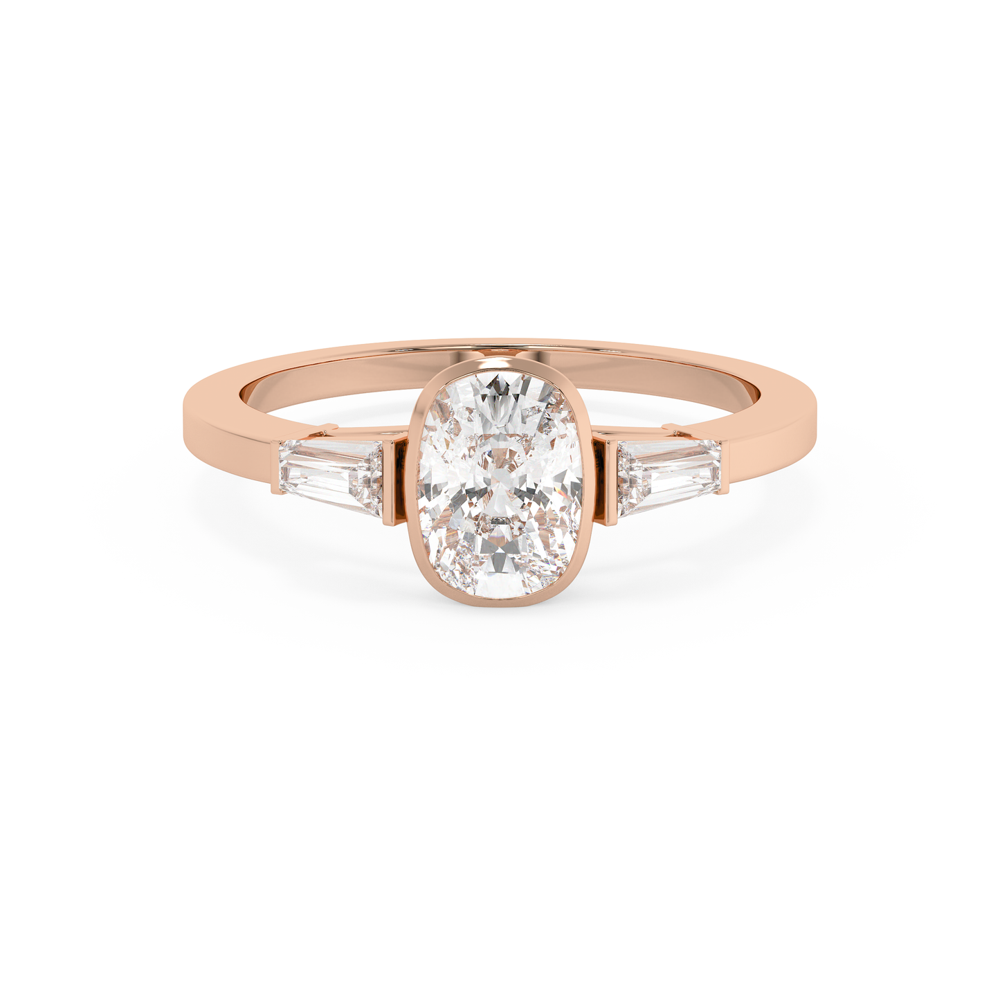 Emerald Solitaire Lab Grown Diamond Engagement Ring