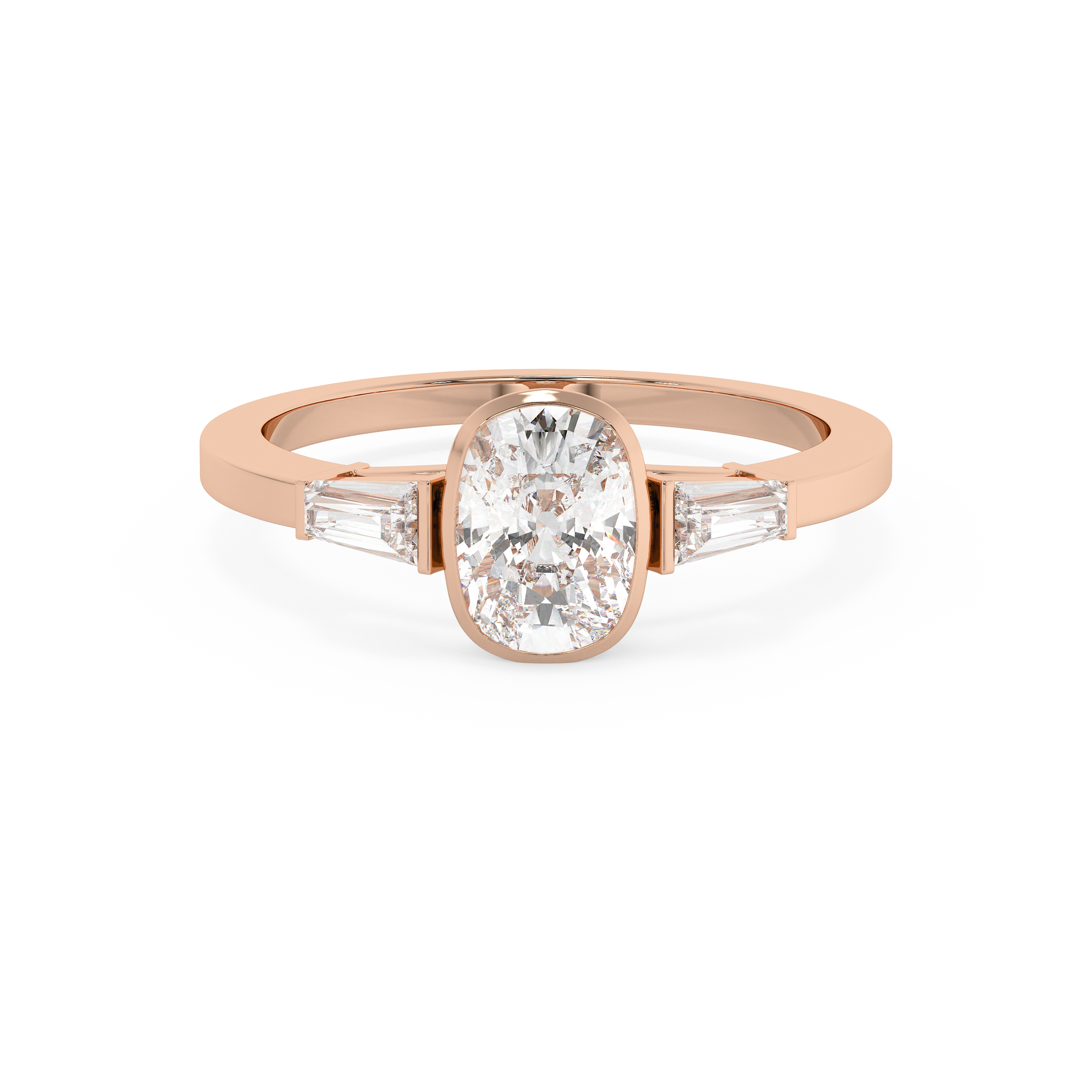 Emerald Solitaire Lab Grown Diamond Engagement Ring