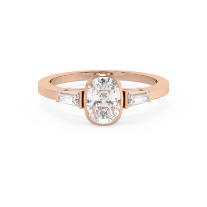 Emerald Solitaire Lab Grown Diamond Engagement Ring