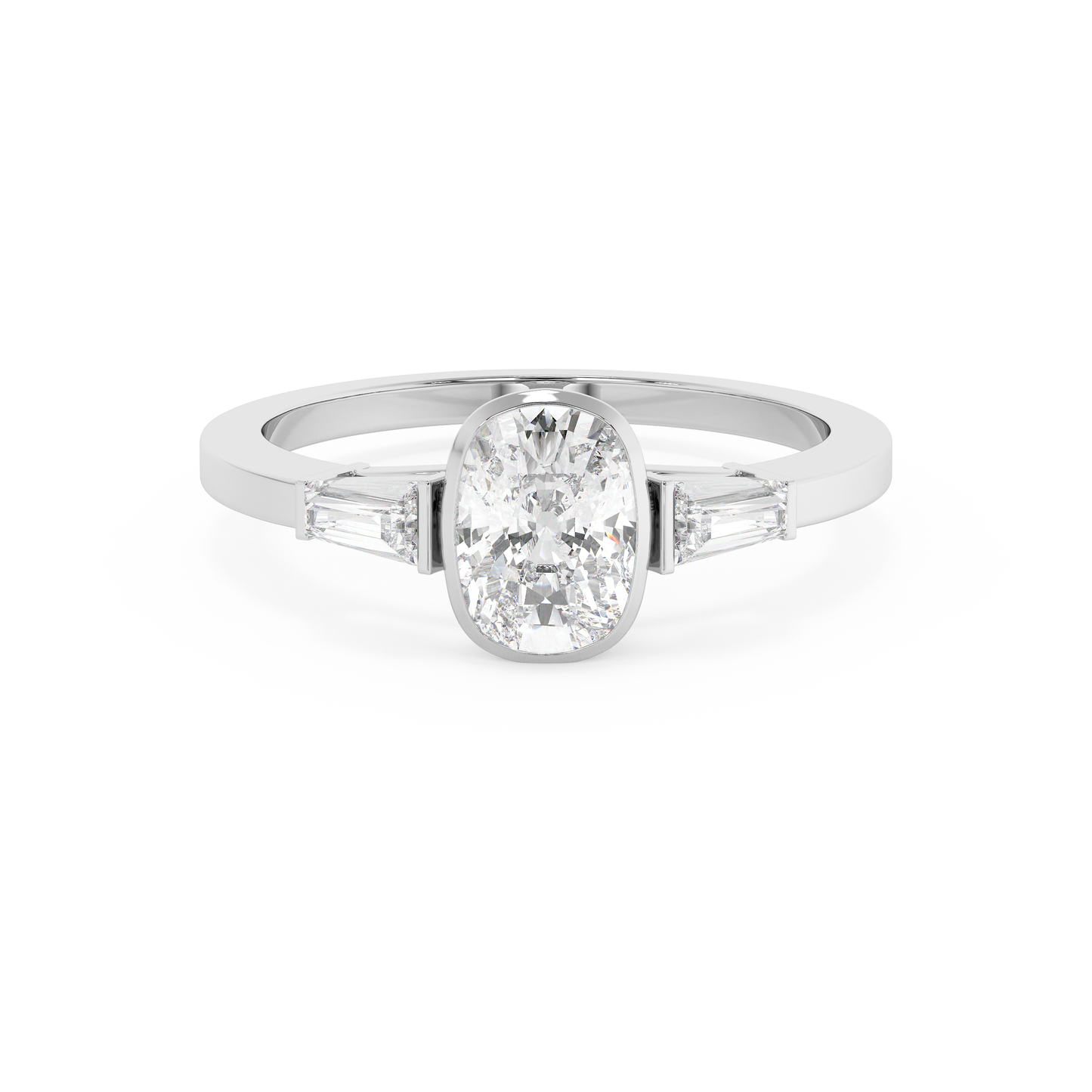 Emerald Solitaire Lab Grown Diamond Engagement Ring
