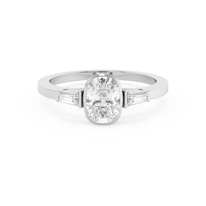 Emerald Solitaire Lab Grown Diamond Engagement Ring