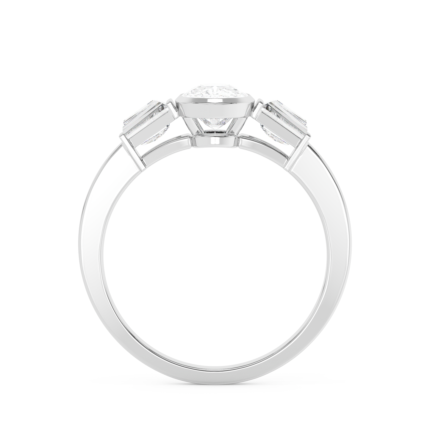 Emerald Solitaire Lab Grown Diamond Engagement Ring